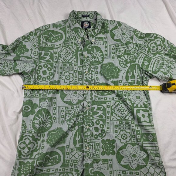 Reyn Spooner Classic Fit Mens XL Green Floral Button Shirt Casual Aloha Comfort - Picture 6 of 9